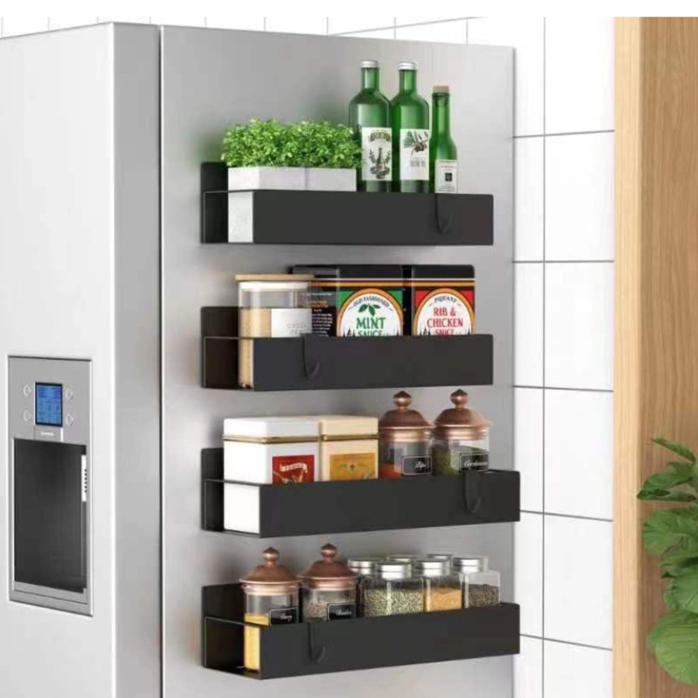 Black Food Storage Shelves for Kitchen